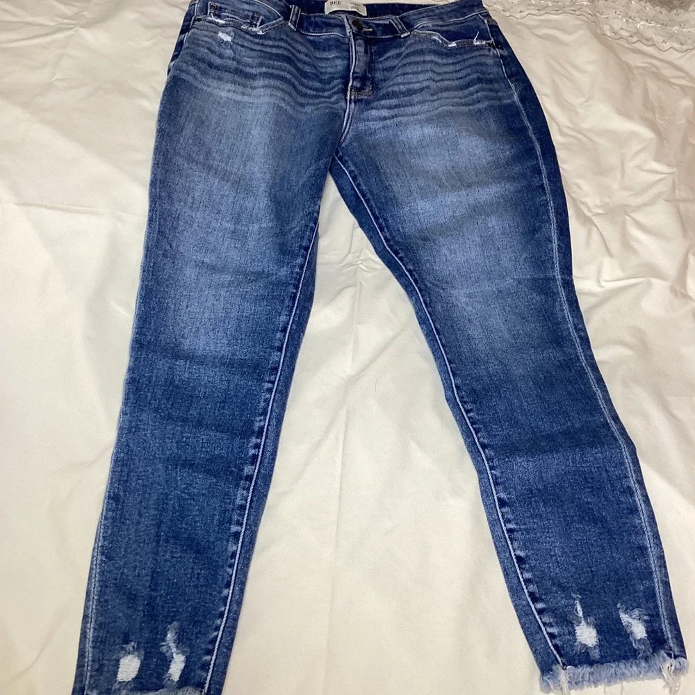 BKE Gabby Curvy Fit High Rise Ankle Skinny Jeans, Medium Wash, 29x27, Fray Hem - Picture 5 of 7